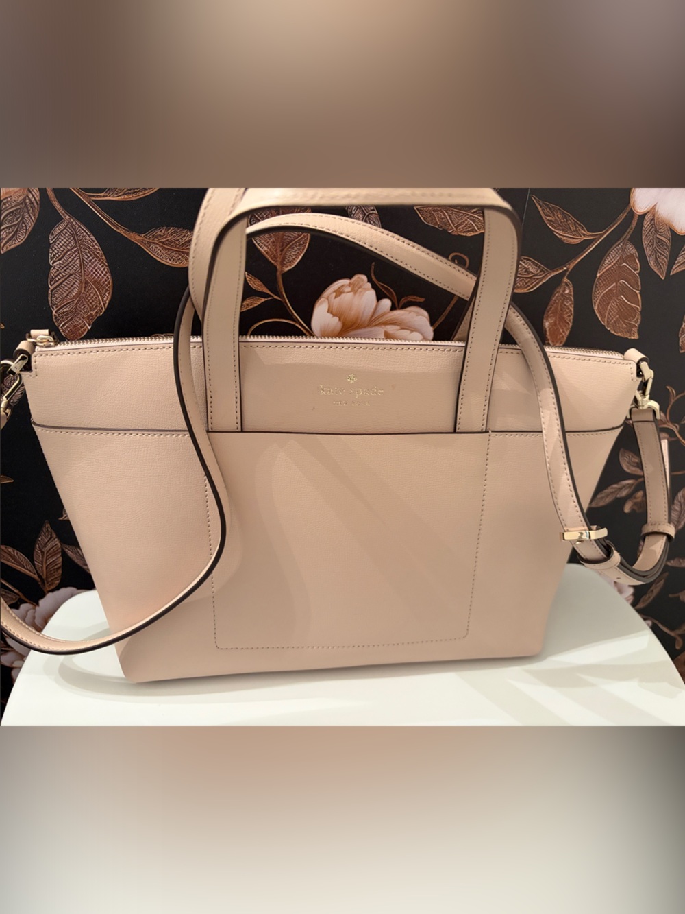kate spade Blush Pink Leather Tote with Crossbody Strap